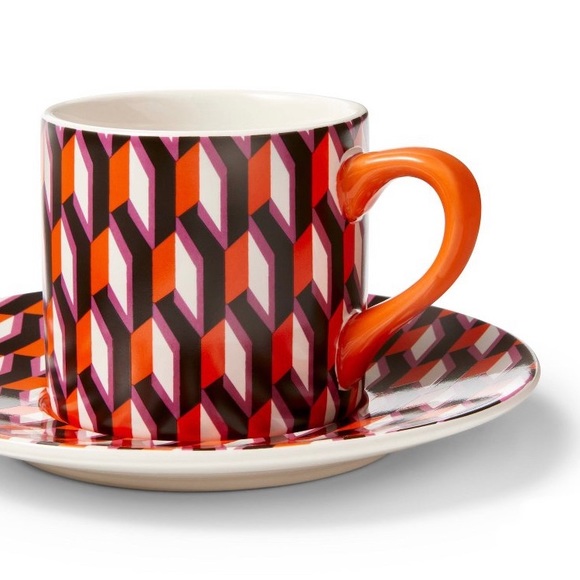 DVF x Target Arrow Geo Set of 4 Mugs + 4 Saucers + Stand Brand New in Box! - Picture 5 of 16
